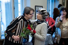 31.На открытии выставки Ирины Божерьяновой «Путешествие к себе». Центр русской культуры, 4 марта 2025 г. Фото - Урмас Роос